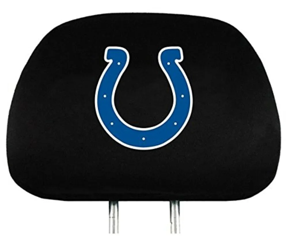 Indianapolis Colts Car Headrest Cover - Black with Blue Logo